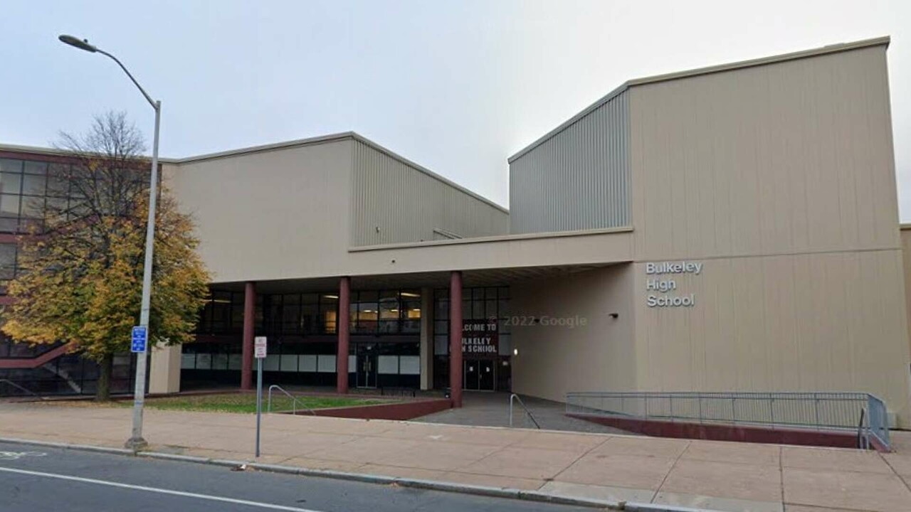 Bulkeley High School Fiber Cement Swisspearl Rainscreen Facade supported by Cladding Corp Subframing System