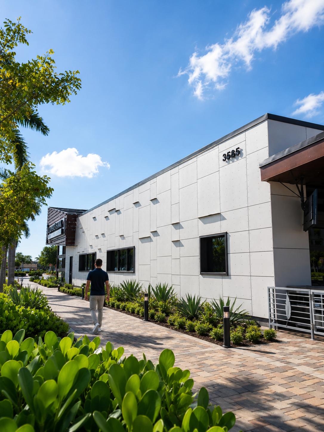 Cladding Corp Cooper's Hawk Restaurant Swisspearl Doral FL