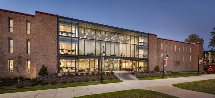 Cladding Corp -  Gaige Hall Rhode Island College  - Swisspearl - Terra5 Terracotta Baguette