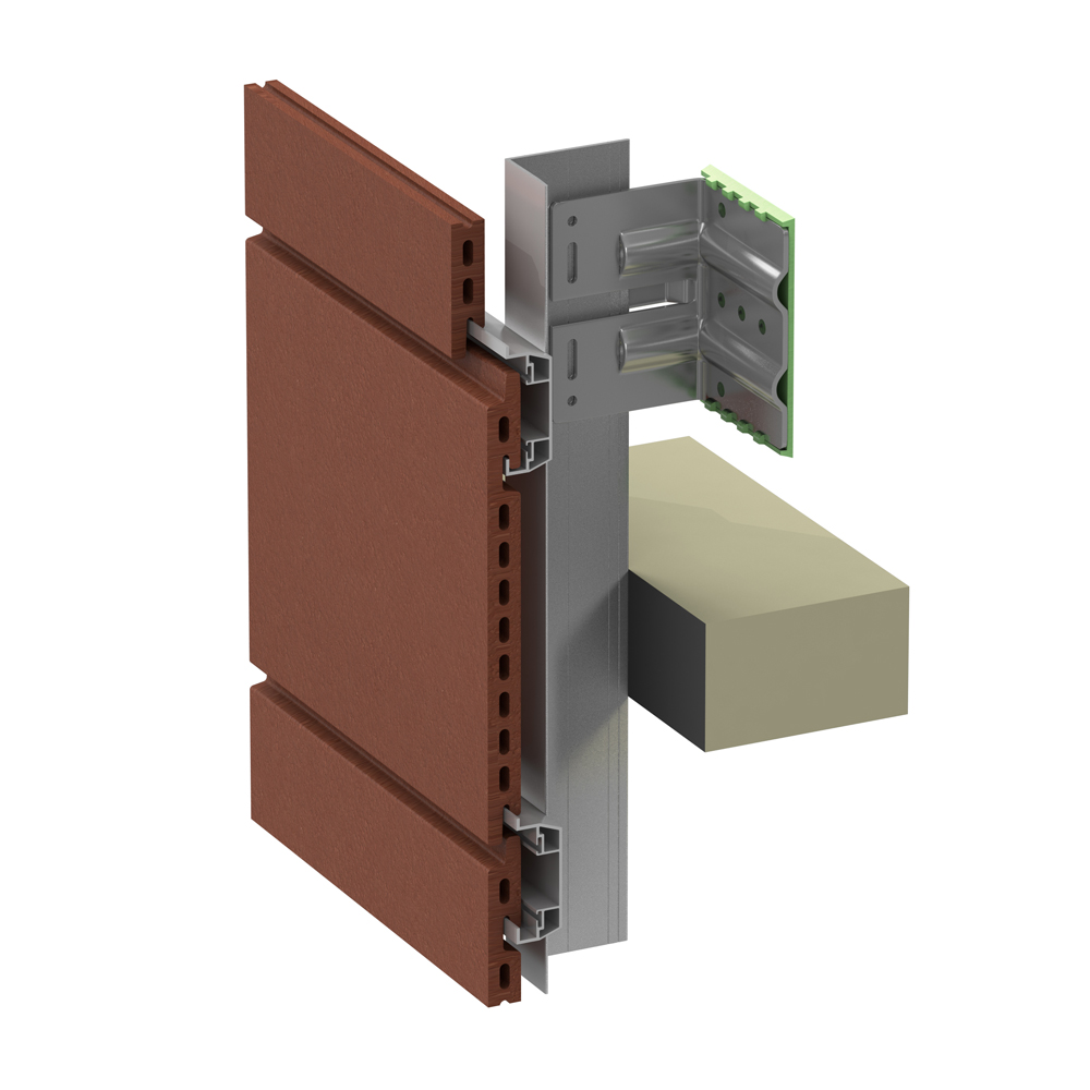 ECO Cladding Vci.55 Terracotta Cladding System for TCPlank Terracotta Tiles