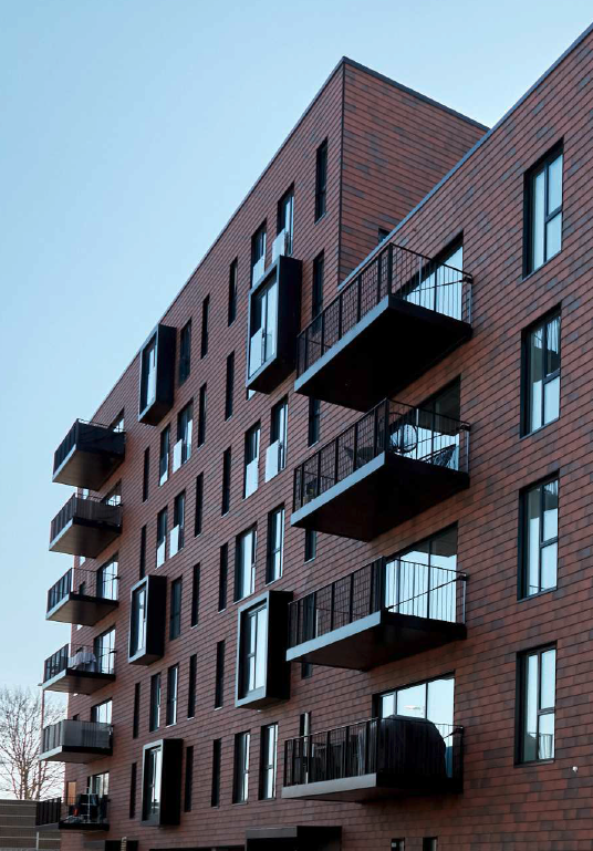 Hoerkaer Apartments - TCShingle Terracotta Rainscreen Wall Shingle Application