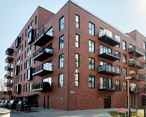 Hoerkaer Apartments - TCShingle Terracotta Rainscreen Wall Shingle Application
