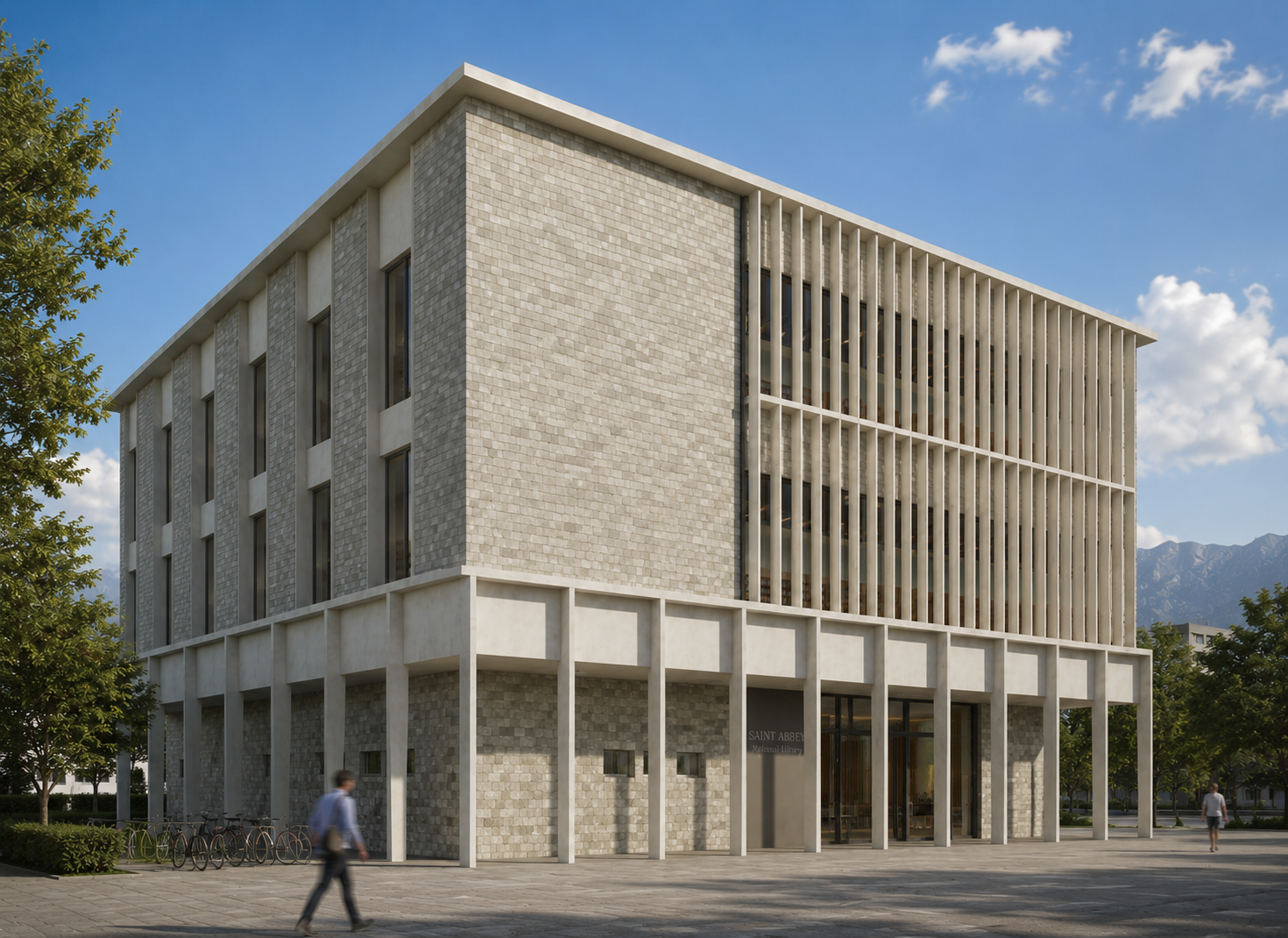 Saint Abbey National Library - TCBlock Terracotta Rainscreen Cladding Panel Application