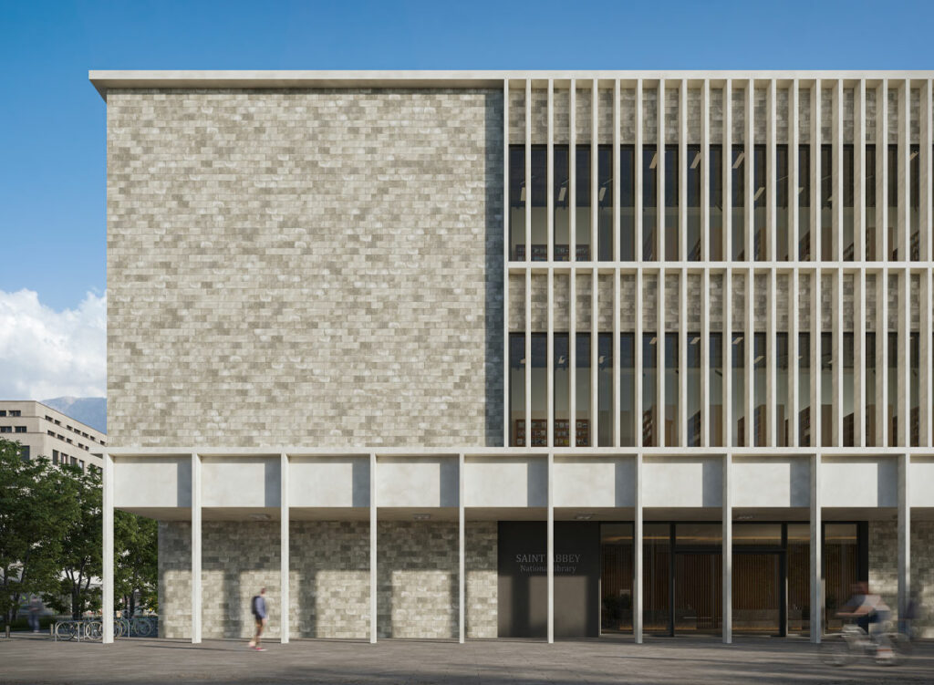 Saint Abbey National Library - TCBlock Terracotta Rainscreen Cladding Panel Application