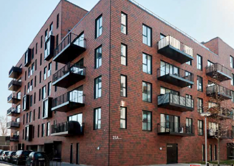 Hoerkaer Apartments - TCShingle Terracotta Rainscreen Wall Shingle Application
