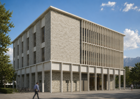 Saint Abbey National Library - TCBlock Terracotta Rainscreen Cladding Panel Application
