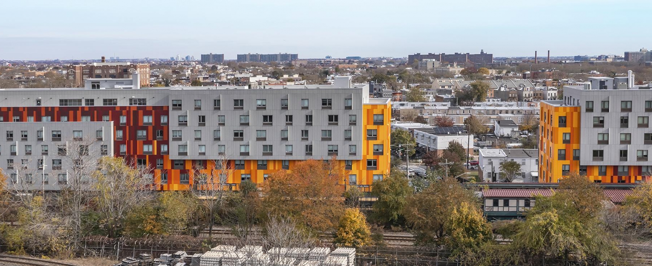 Van Sinderen Plaza Cladding Corp Swisspearl Fiber Cement Rainscreen Cladding