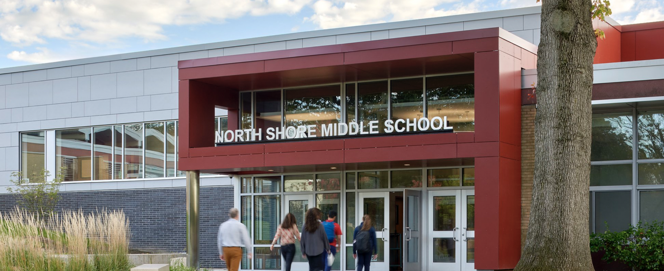 North Shore Middle School Swisspearl Fiber Cement Rainscreen Application - Glen Head, NY