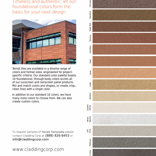 2025 Cladding Corp Terra5 Color Selection Guide 
