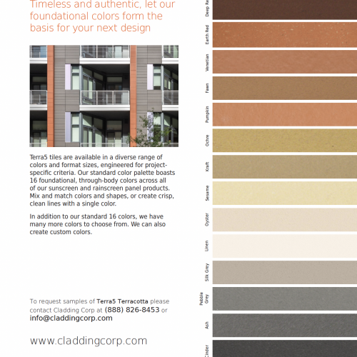 2023 Cladding Corp Terra5 Color Selection Guide 