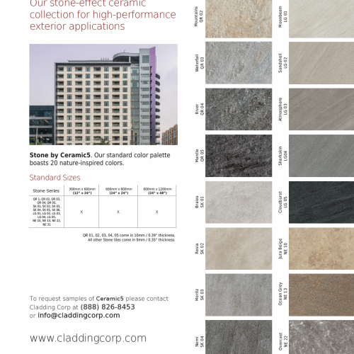 Ceramic5 Porcelain Stone Rainscreen Color Series Finishes Overviews